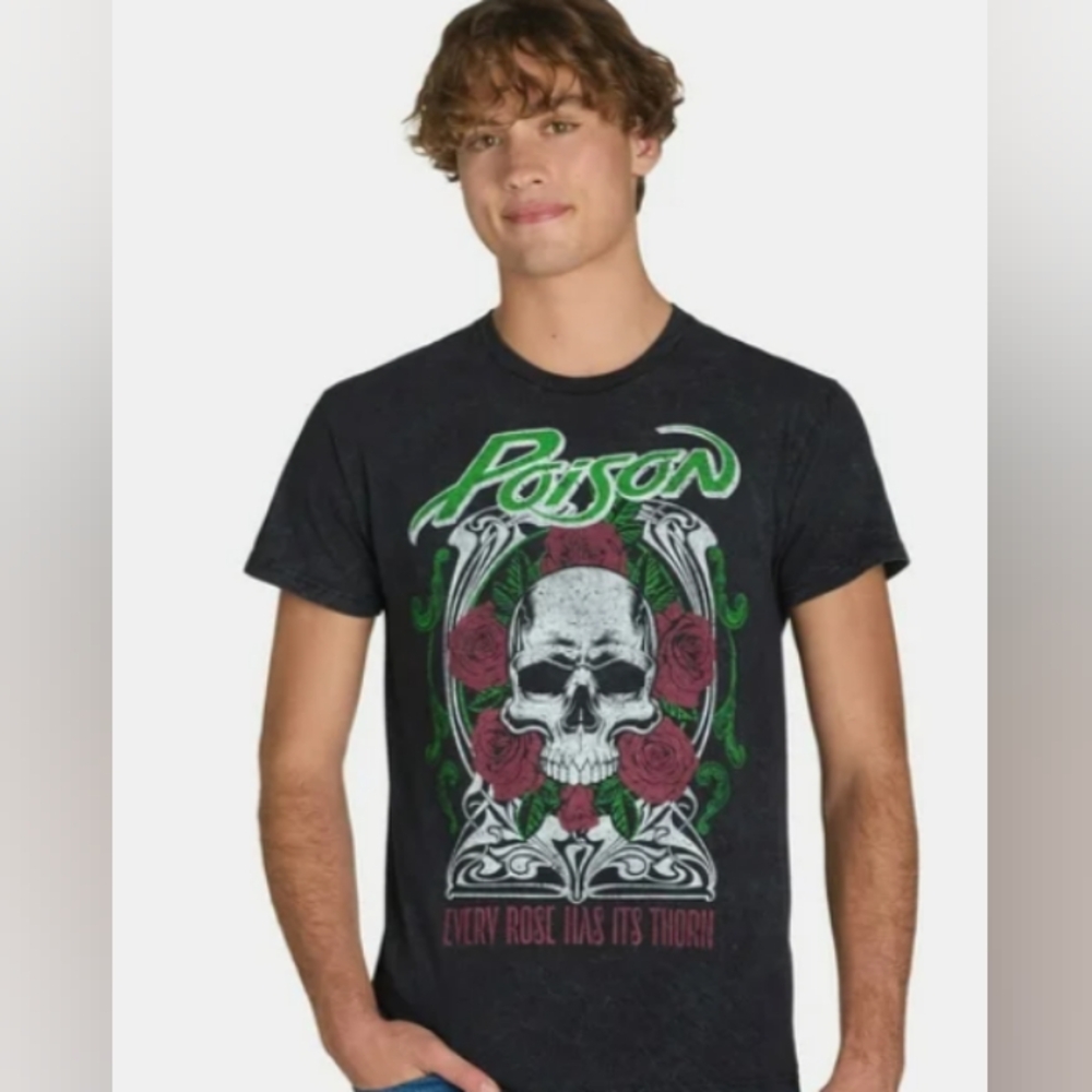 Poison Men’s & Big Men's Mineral Wash Graphic Tee  New
